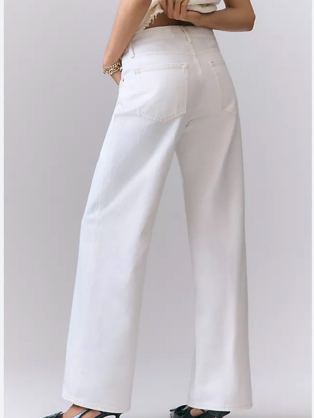 Banana Republic Women's High Waist Wide Leg White Jeans sz 29
